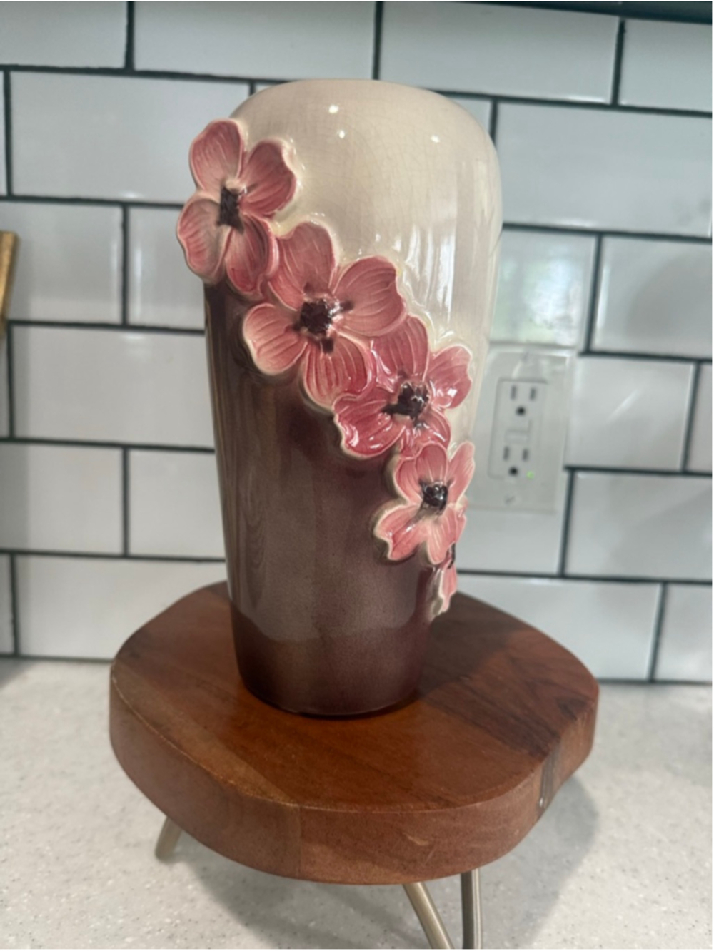 Royal Copley Ceramic Dogwood Flower Vase